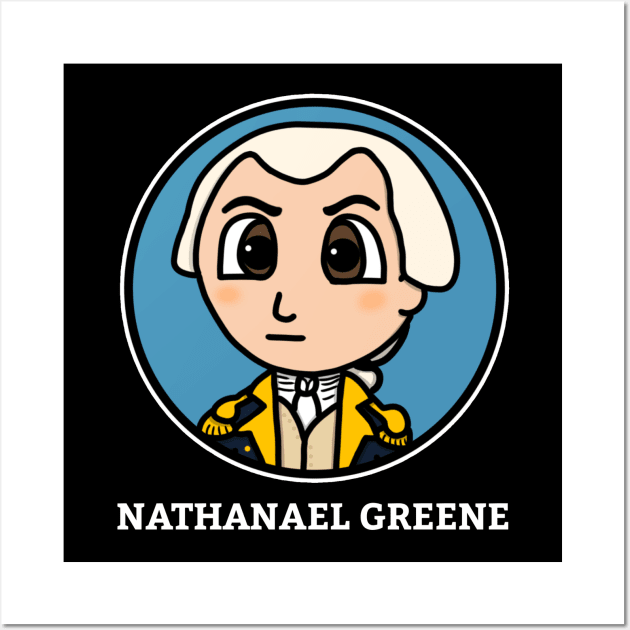 Patriot Portrait - Chibi Nathanael Greene with Name Wall Art by Aeriskate